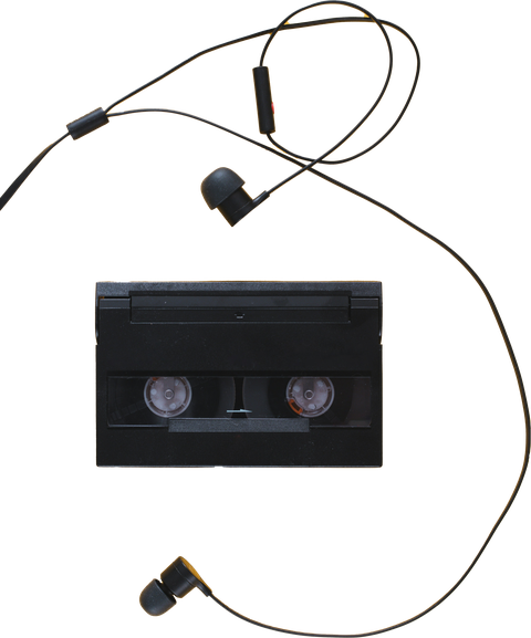 cassette player with earbuds